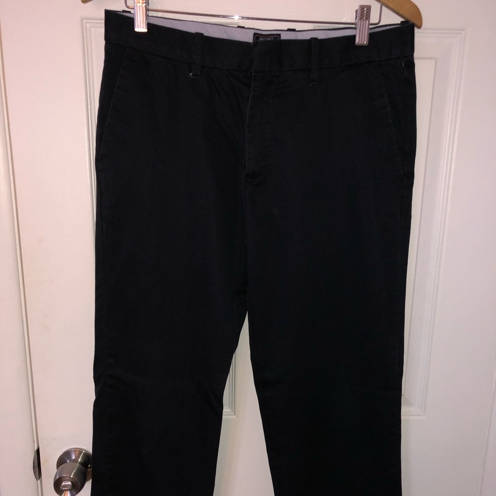 Gap black stripped khakis 32/30 tailored fit